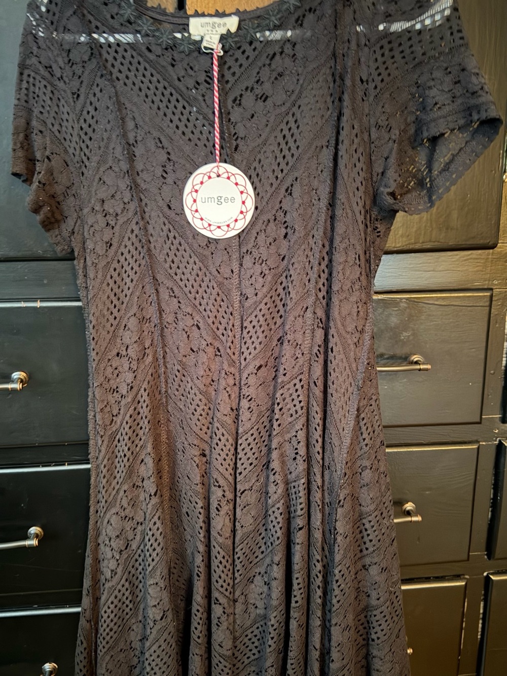 Umgee Black Lace Mini Dress NWT